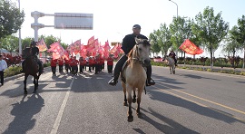 四骏踏水开鸿运   千骑出征跃龙门 --唐山市贺阳高级中学高考出征仪式